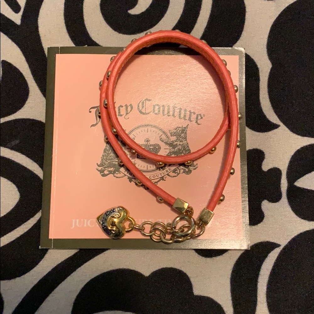 Juicy Couture Leather Bracelet with Gold Charm